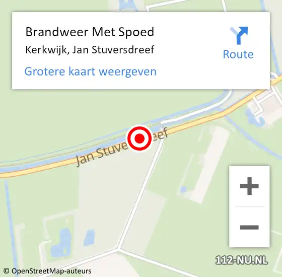 Locatie op kaart van de 112 melding: Brandweer Met Spoed Naar Kerkwijk, Jan Stuversdreef op 20 februari 2021 16:24