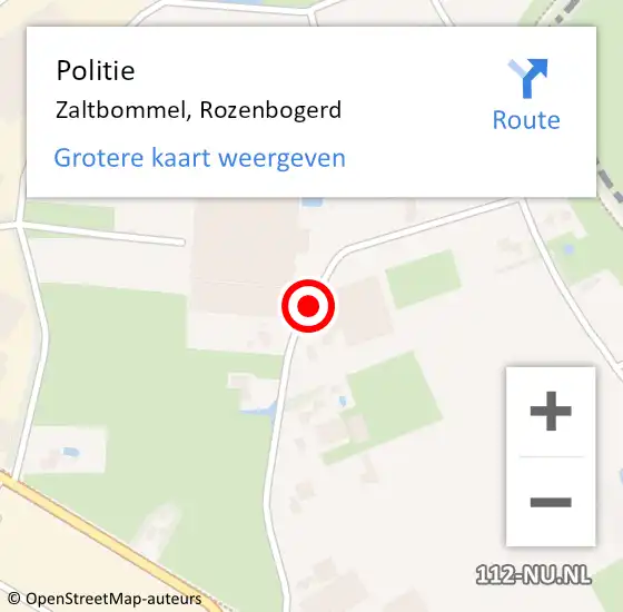 Locatie op kaart van de 112 melding: Politie Zaltbommel, Rozenbogerd op 20 februari 2021 16:26