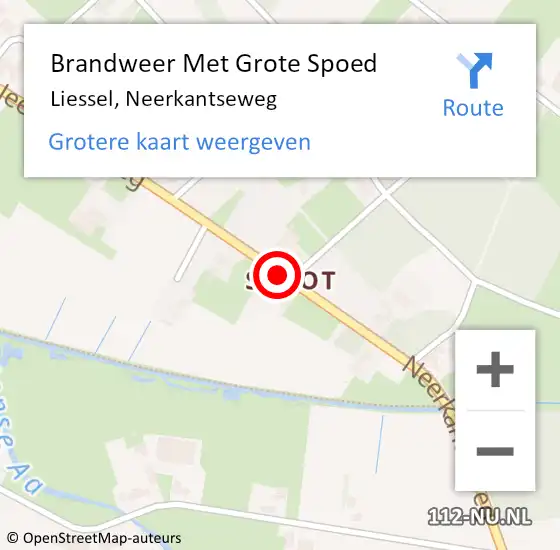 Locatie op kaart van de 112 melding: Brandweer Met Grote Spoed Naar Liessel, Neerkantseweg op 20 februari 2021 18:40