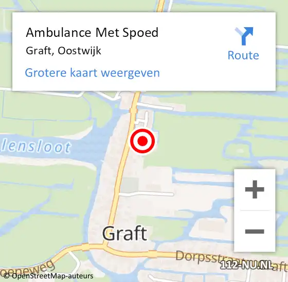 Locatie op kaart van de 112 melding: Ambulance Met Spoed Naar Graft, Oostwijk op 20 februari 2021 18:50