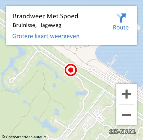 Locatie op kaart van de 112 melding: Brandweer Met Spoed Naar Bruinisse, Hageweg op 20 februari 2021 20:03