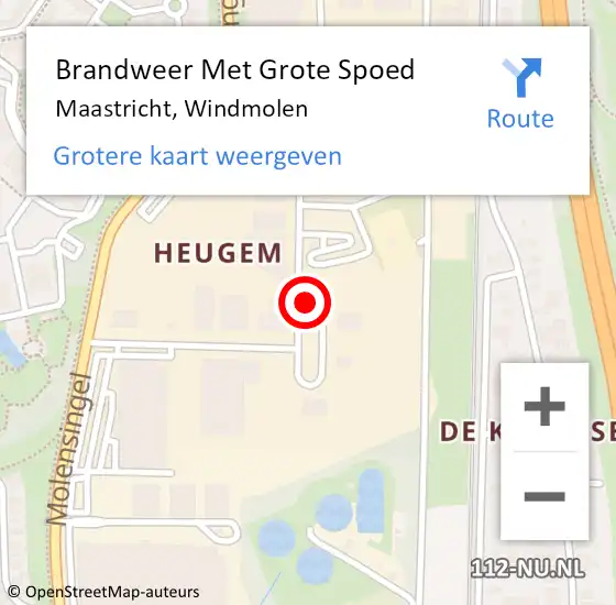 Locatie op kaart van de 112 melding: Brandweer Met Grote Spoed Naar Maastricht, Windmolen op 20 februari 2021 20:16