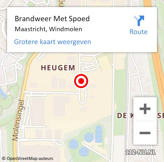Locatie op kaart van de 112 melding: Brandweer Met Spoed Naar Maastricht, Windmolen op 20 februari 2021 20:32