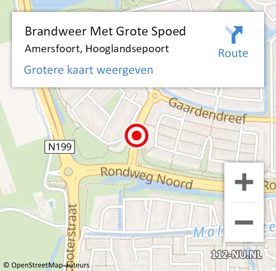 Locatie op kaart van de 112 melding: Brandweer Met Grote Spoed Naar Amersfoort, Hooglandsepoort op 20 februari 2021 21:43
