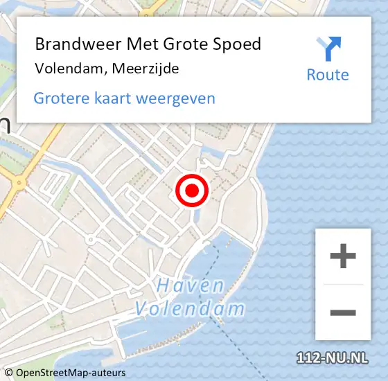 Locatie op kaart van de 112 melding: Brandweer Met Grote Spoed Naar Volendam, Meerzijde op 21 februari 2021 02:37