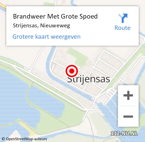 Locatie op kaart van de 112 melding: Brandweer Met Grote Spoed Naar Strijensas, Nieuweweg op 21 februari 2021 02:52