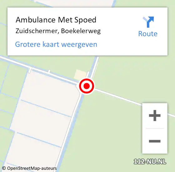 Locatie op kaart van de 112 melding: Ambulance Met Spoed Naar Zuidschermer, Boekelerweg op 21 februari 2021 11:14