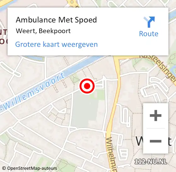 Locatie op kaart van de 112 melding: Ambulance Met Spoed Naar Weert, Beekpoort op 21 februari 2021 11:41