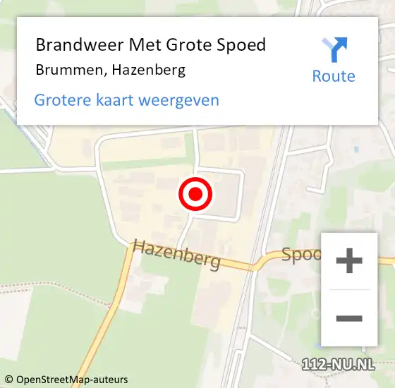 Locatie op kaart van de 112 melding: Brandweer Met Grote Spoed Naar Brummen, Hazenberg op 2 juni 2014 19:19