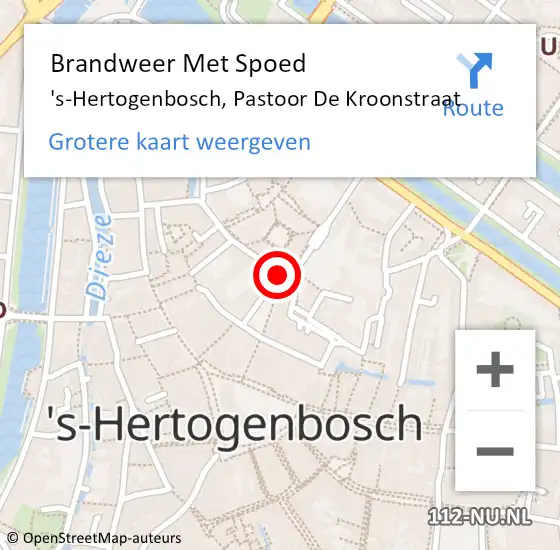 Locatie op kaart van de 112 melding: Brandweer Met Spoed Naar 's-Hertogenbosch, Pastoor De Kroonstraat op 21 februari 2021 13:42