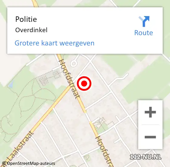 Locatie op kaart van de 112 melding: Politie Overdinkel op 21 februari 2021 14:27