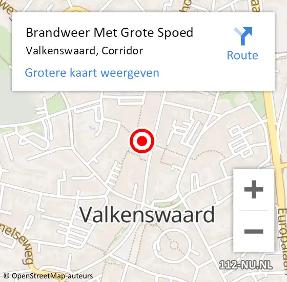 Locatie op kaart van de 112 melding: Brandweer Met Grote Spoed Naar Valkenswaard, Corridor op 21 februari 2021 15:20