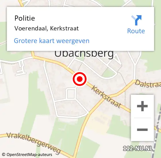 Locatie op kaart van de 112 melding: Politie Voerendaal, Kerkstraat op 21 februari 2021 16:05