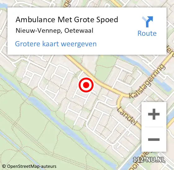 Locatie op kaart van de 112 melding: Ambulance Met Grote Spoed Naar Nieuw-Vennep, Oetewaal op 21 februari 2021 17:14