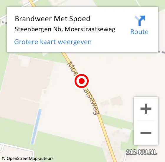 Locatie op kaart van de 112 melding: Brandweer Met Spoed Naar Steenbergen Nb, Moerstraatseweg op 21 februari 2021 17:17