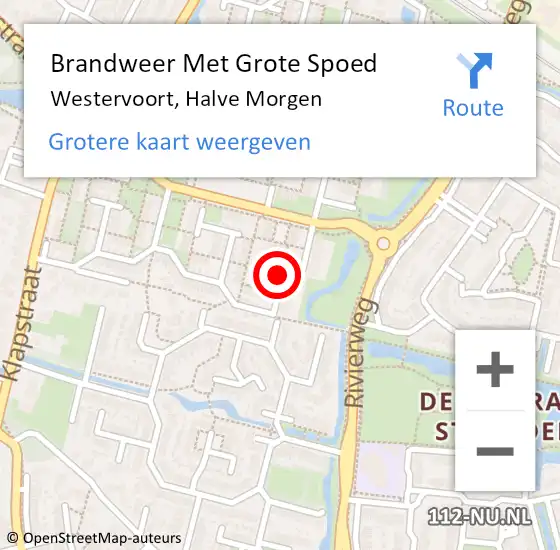 Locatie op kaart van de 112 melding: Brandweer Met Grote Spoed Naar Westervoort, Halve Morgen op 21 februari 2021 17:53