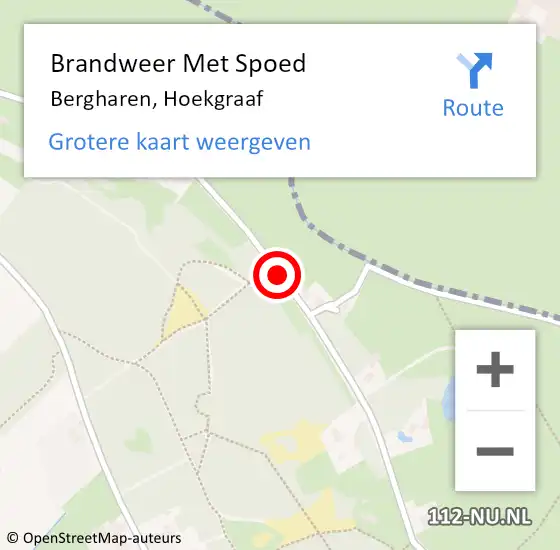 Locatie op kaart van de 112 melding: Brandweer Met Spoed Naar Bergharen, Hoekgraaf op 21 februari 2021 19:00