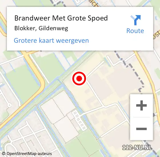 Locatie op kaart van de 112 melding: Brandweer Met Grote Spoed Naar Blokker, Gildenweg op 2 juni 2014 20:06