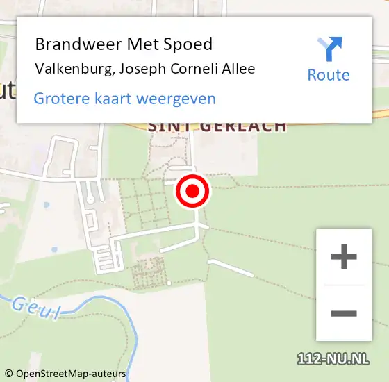 Locatie op kaart van de 112 melding: Brandweer Met Spoed Naar Valkenburg, Joseph Corneli Allee op 22 februari 2021 10:20