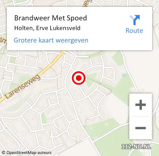 Locatie op kaart van de 112 melding: Brandweer Met Spoed Naar Holten, Erve Lukensveld op 22 februari 2021 11:26