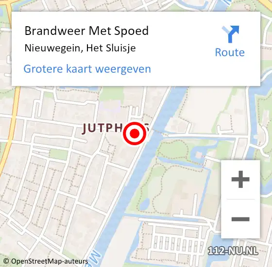 Locatie op kaart van de 112 melding: Brandweer Met Spoed Naar Nieuwegein, Het Sluisje op 22 februari 2021 13:35