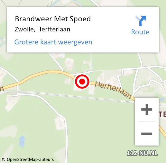 Locatie op kaart van de 112 melding: Brandweer Met Spoed Naar Zwolle, Herfterlaan op 22 februari 2021 14:03