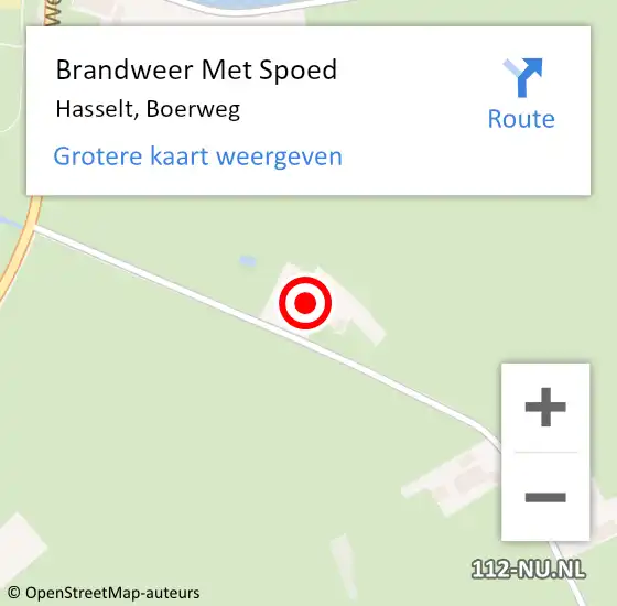 Locatie op kaart van de 112 melding: Brandweer Met Spoed Naar Hasselt, Boerweg op 3 oktober 2013 20:43