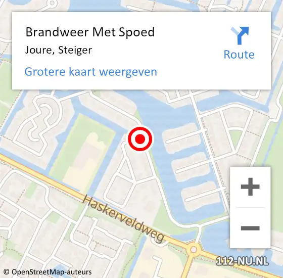 Locatie op kaart van de 112 melding: Brandweer Met Spoed Naar Joure, Steiger op 22 februari 2021 17:07