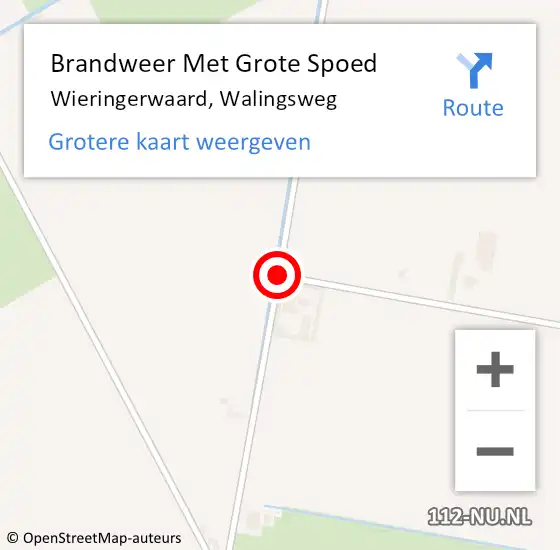 Locatie op kaart van de 112 melding: Brandweer Met Grote Spoed Naar Wieringerwaard, Walingsweg op 22 februari 2021 18:13