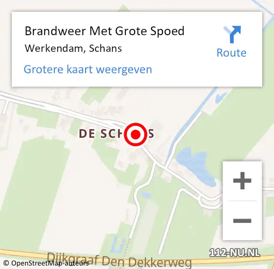 Locatie op kaart van de 112 melding: Brandweer Met Grote Spoed Naar Werkendam, Schans op 22 februari 2021 18:53