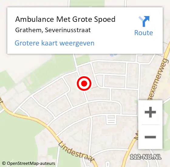 Locatie op kaart van de 112 melding: Ambulance Met Grote Spoed Naar Grathem, Severinusstraat op 2 juni 2014 22:31