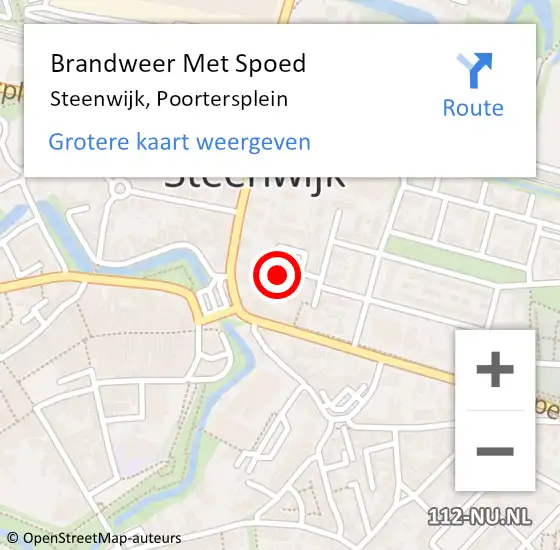 Locatie op kaart van de 112 melding: Brandweer Met Spoed Naar Steenwijk, Poortersplein op 22 februari 2021 20:19