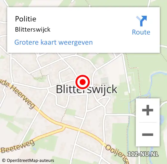 Locatie op kaart van de 112 melding: Politie Blitterswijck op 22 februari 2021 20:24