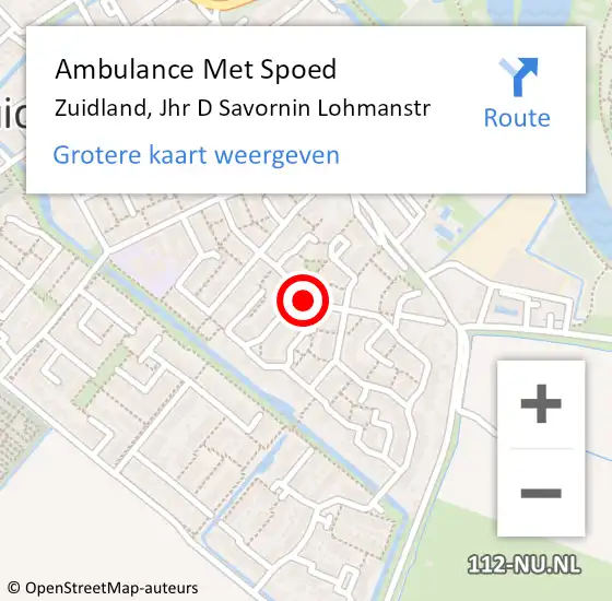 Locatie op kaart van de 112 melding: Ambulance Met Spoed Naar Zuidland, Jhr D Savornin Lohmanstr op 23 februari 2021 00:23