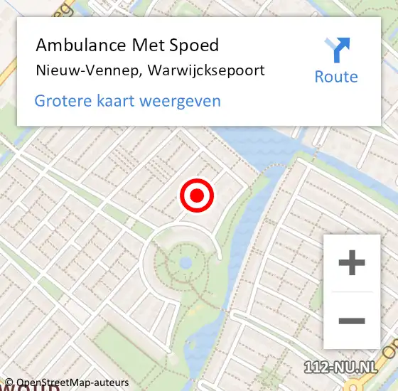 Locatie op kaart van de 112 melding: Ambulance Met Spoed Naar Nieuw-Vennep, Warwijcksepoort op 23 februari 2021 02:39