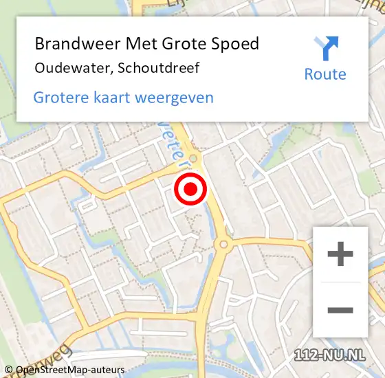 Locatie op kaart van de 112 melding: Brandweer Met Grote Spoed Naar Oudewater, Schoutdreef op 23 februari 2021 07:01