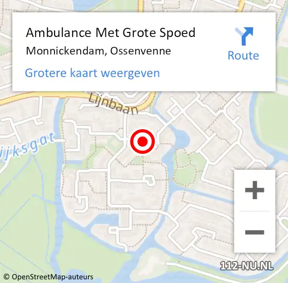 Locatie op kaart van de 112 melding: Ambulance Met Grote Spoed Naar Monnickendam, Ossenvenne op 23 februari 2021 07:55