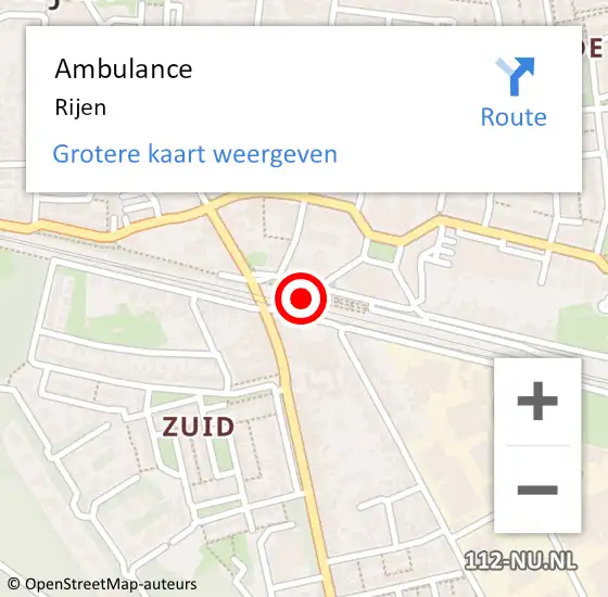 Locatie op kaart van de 112 melding: Ambulance Rijen op 23 februari 2021 08:30