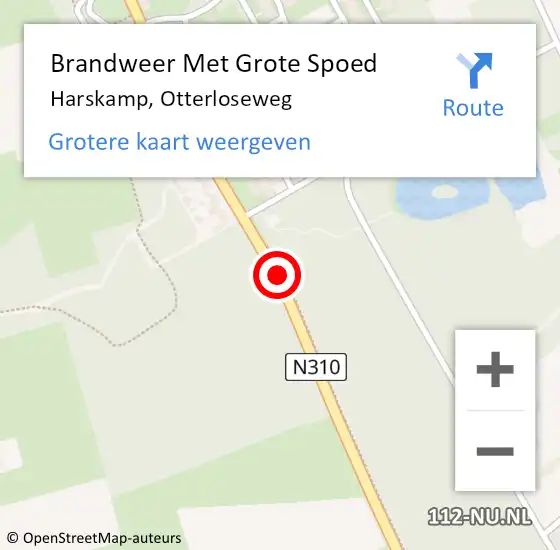 Locatie op kaart van de 112 melding: Brandweer Met Grote Spoed Naar Harskamp, Otterloseweg op 23 februari 2021 09:34