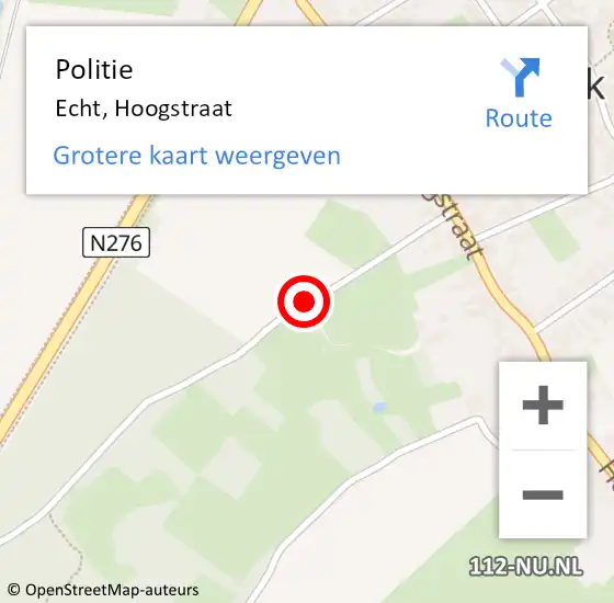 Locatie op kaart van de 112 melding: Politie Echt, Hoogstraat op 23 februari 2021 10:39