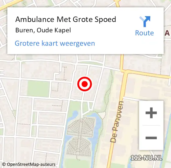 Locatie op kaart van de 112 melding: Ambulance Met Grote Spoed Naar Buren, Oude Kapel op 23 februari 2021 12:06