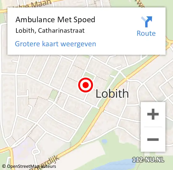 Locatie op kaart van de 112 melding: Ambulance Met Spoed Naar Lobith, Catharinastraat op 23 februari 2021 12:52