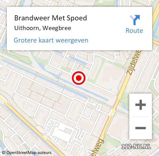 Locatie op kaart van de 112 melding: Brandweer Met Spoed Naar Uithoorn, Weegbree op 23 februari 2021 12:56