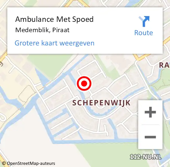 Locatie op kaart van de 112 melding: Ambulance Met Spoed Naar Medemblik, Piraat op 23 februari 2021 12:57