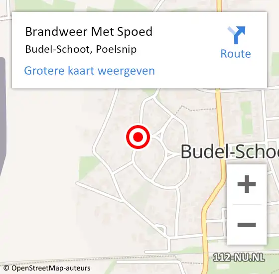 Locatie op kaart van de 112 melding: Brandweer Met Spoed Naar Budel-Schoot, Poelsnip op 23 februari 2021 21:45