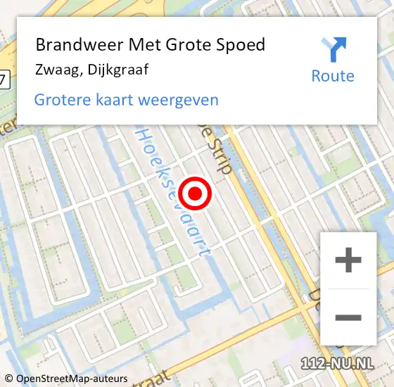 Locatie op kaart van de 112 melding: Brandweer Met Grote Spoed Naar Zwaag, Dijkgraaf op 24 februari 2021 00:43