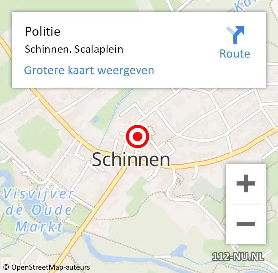 Locatie op kaart van de 112 melding: Politie Schinnen, Scalaplein op 24 februari 2021 07:16