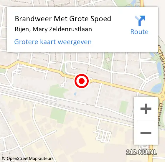 Locatie op kaart van de 112 melding: Brandweer Met Grote Spoed Naar Rijen, Mary Zeldenrustlaan op 24 februari 2021 07:36