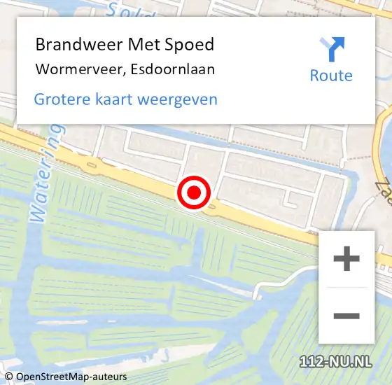 Locatie op kaart van de 112 melding: Brandweer Met Spoed Naar Wormerveer, Esdoornlaan op 24 februari 2021 08:16