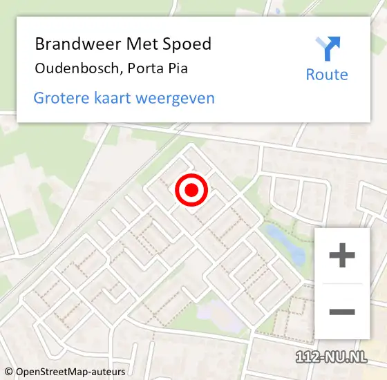 Locatie op kaart van de 112 melding: Brandweer Met Spoed Naar Oudenbosch, Porta Pia op 24 februari 2021 10:42